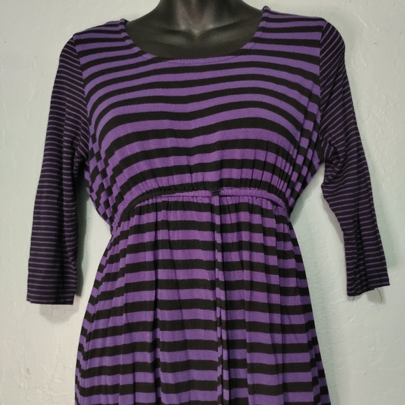 Three Seasons Maternity Purple and Black Dress Small - Picture 2 of 5